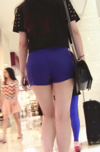 超紧宽臀蓝色热裤MM[454M/MTS]