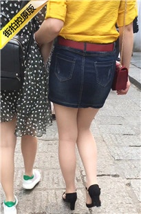 街拍牛仔短裙美眉[702M/AVI]