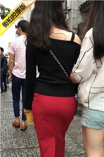 红色包臀长裙圆润翘臀美女[211M/MOV]