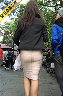 4K-气质包臀紧身裙低胸装街拍美女DJ102[1.86G]