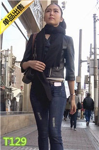 4K-蓝色紧身牛仔裤极品长腿员润翘臀美女第2季T129[1.25G]