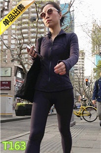 4K-深蓝色紧身瑜伽裤气质美女T163[1.69G]