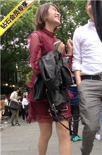 4K-红色连衣裙SW高跟街拍气质美女DJ193[1.37G]