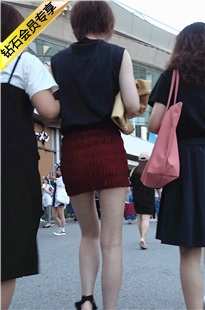 4K-气质红短裙长腿高跟街拍美女DJ180[1.22G]