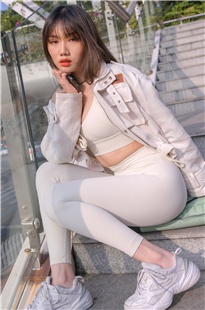 【魂魂摄影作品】白色瑜伽裤美女MJ1473