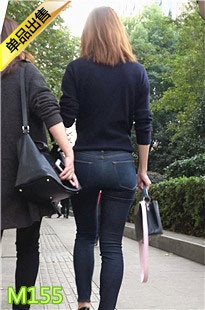 4K-蓝色紧绷牛仔裤极品饱满员润翘臀漂亮妹子M155[1.14G]