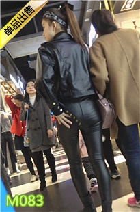 4K-黑色紧身皮裤圆臀美眉M083[1.04G]