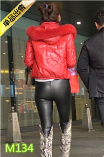 4K-黑色紧身皮裤极品长腿员润翘臀美眉M134[1.62G]